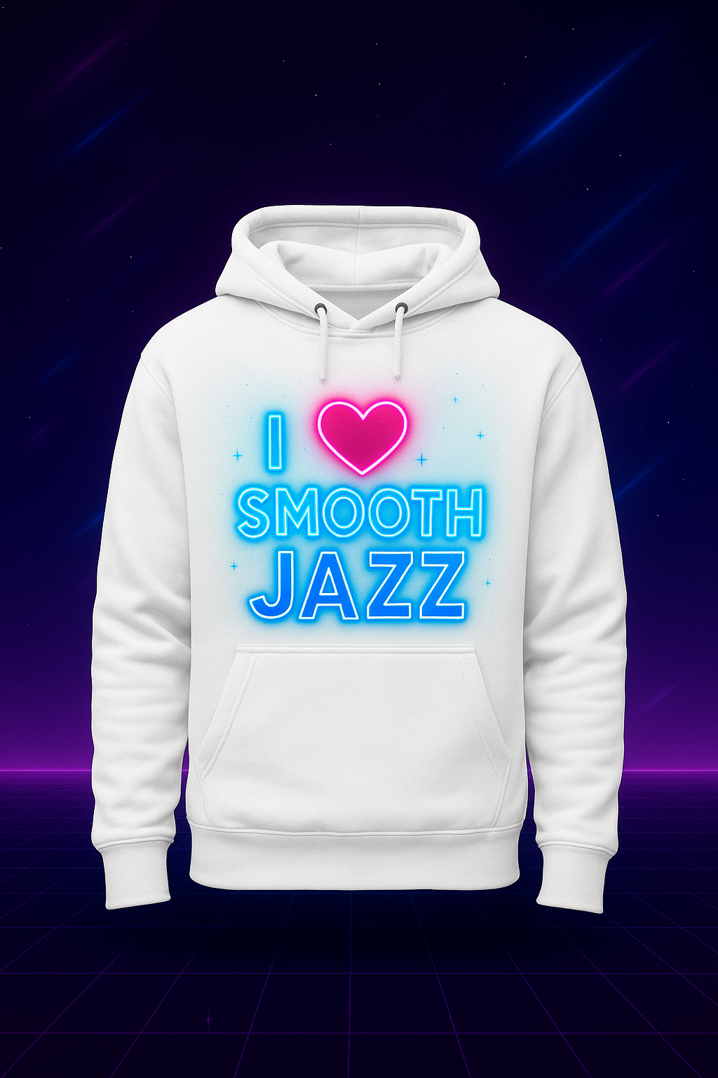 White I Love Smooth Jazz Hoodie